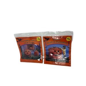NEW! Halloween Pumpkin Patch Lawn Leaf Bags(3) W/ Twist Ties Variety Of 3 Sizes